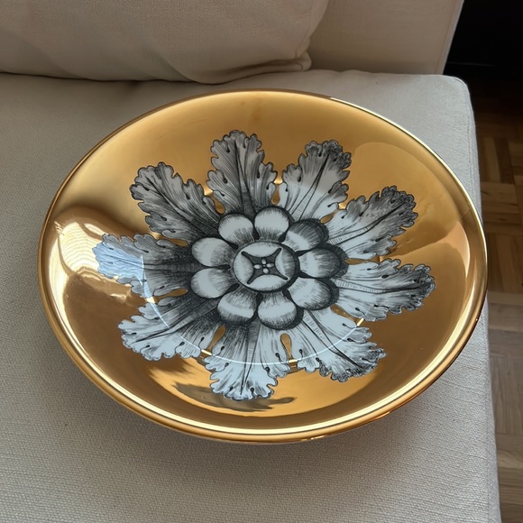 Fornasetti Other - FORNASETTI Centerpiece Rosone n6 Gold Bowl